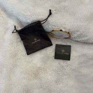 Julie Vos Gold and Black Obsidian Bangle